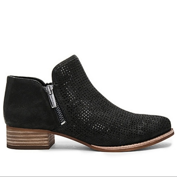 Vince Camuto. | Perforated Black Ankle Booties - Picture 1 of 12
